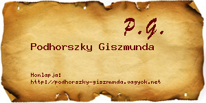 Podhorszky Giszmunda névjegykártya
